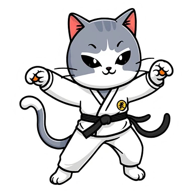 Karate cat sticker