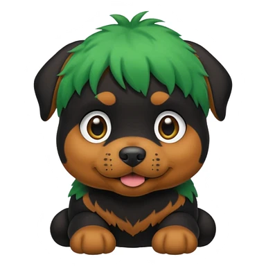 green haired baby rottweiler sticker