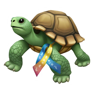 tortoise with ribbons sticker