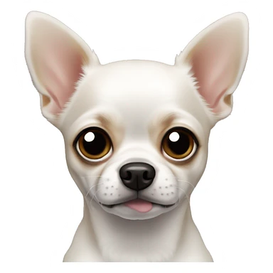 Perro Chihuahua blanco con manchas negras, gordito y  alegre sticker