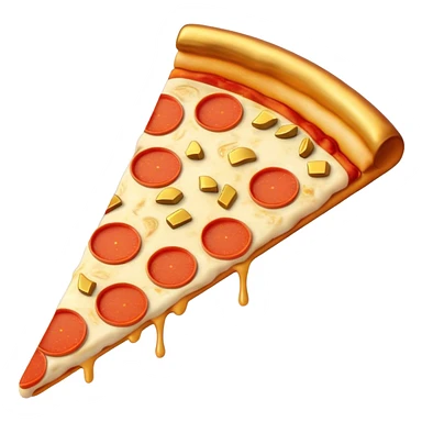 Pizza with gold bars sticker