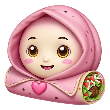 pink hearts burrito valentine hearteyes face cute kawaii niche  sticker