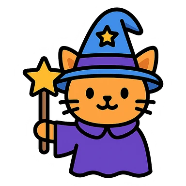 wizard cat colorful icon sticker