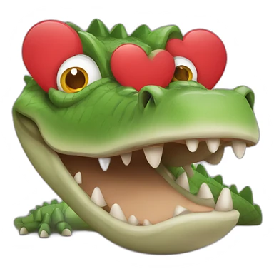 crocodile with heart eyes sticker