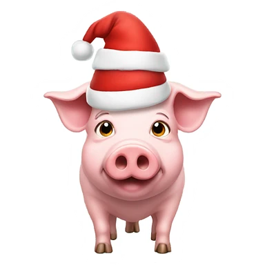 Pig with Santa hat sticker