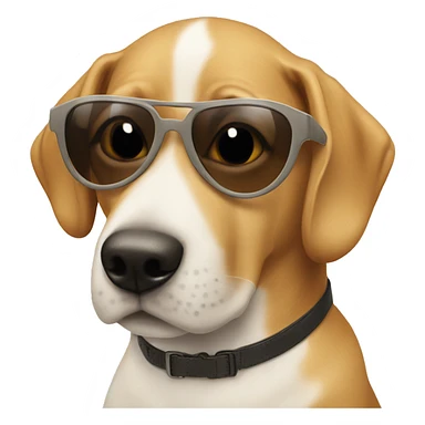 A dog wearing a pair ￼sunglasses sticker