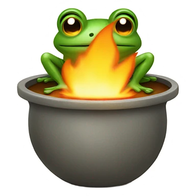 Frog in a pot full of water over a fire sticker