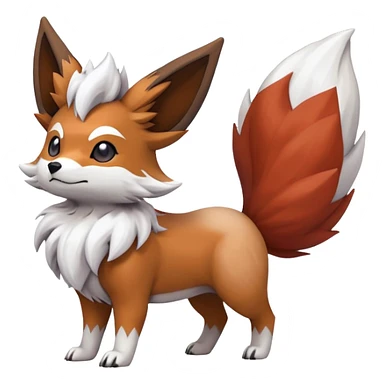 Lycanroc-Eevee-Vulpix-Fakémon-hybrid-creature (full body)  sticker