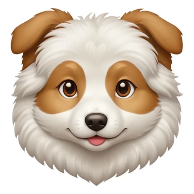 Dog white and light brown with heart in the forehead  sticker