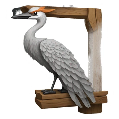 medieval wooden crane into stone quary sticker