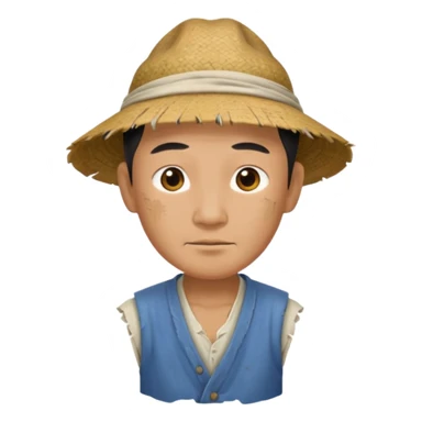 china ancient man, farmer, tattered sticker