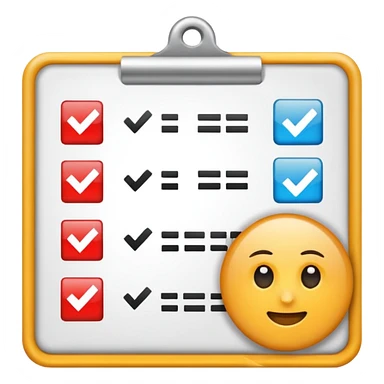 checklist with plus sticker