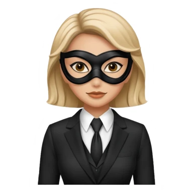  woman in suit and mask sticker