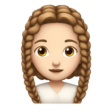 white girl with brown braids praying with eyes closed  sticker