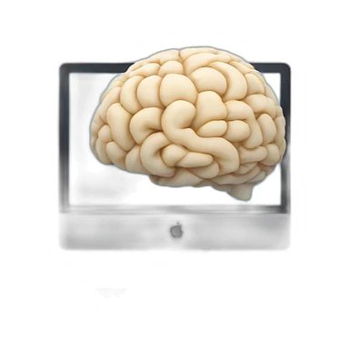 iMac with brain on screen sticker