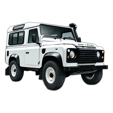 white series 3 land rover defender from front angle sticker