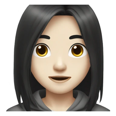 long black hair cute boy white skin sticker