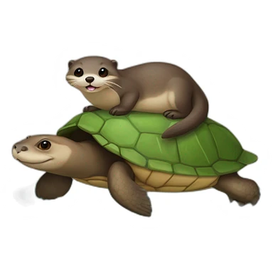 Loutre sur une tortue sticker