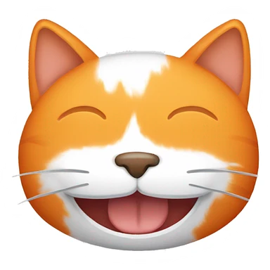 Orange whit white cat smile sticker