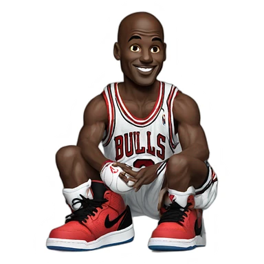 michael jordan with jordans on sticker