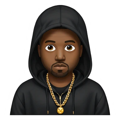 kanye west with black hoodie sticker