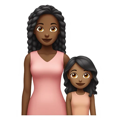 Black female with a small girl behind her  sticker