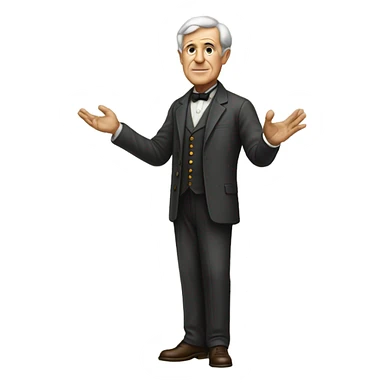 Thomas Edison  full body realistic standing sticker