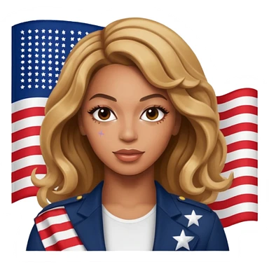 Beyonce with american flag sticker