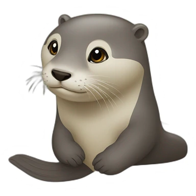 Cœur avec une loutre sticker