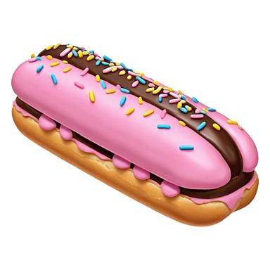 eclair with pink fondant and sprinkles sticker