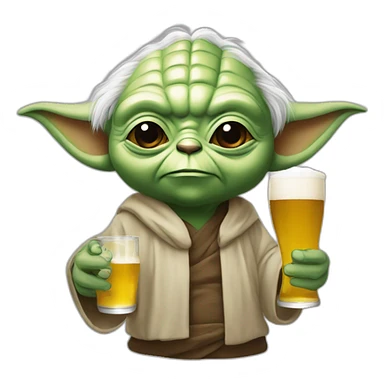 Yoda qui boit de la bière sticker