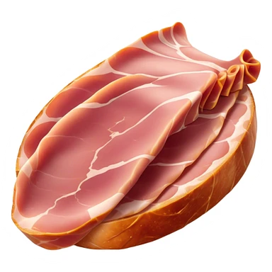 Cinematic Realistic Jam√≥n Serrano Dish Emoji, depicted as delicate, air-cured ham sliced thinly rendered with detailed textures and natural, inviting lighting. sticker