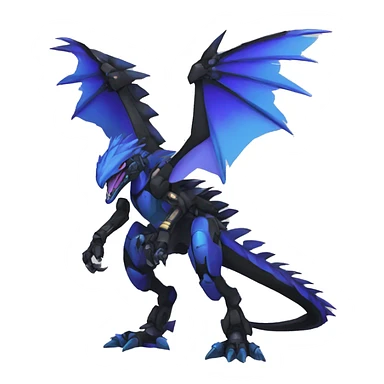  Cool Edgy Black Blue Purple Digimon-Fakemon-Raptor-Dragon-Mecha full body sticker