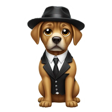 Dog dressed as a gangster sticker