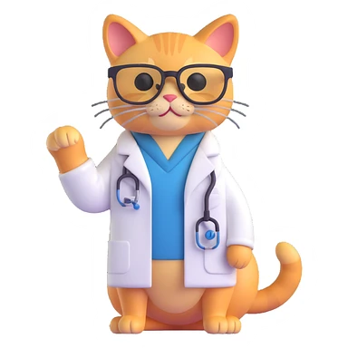 cat scientist sticker