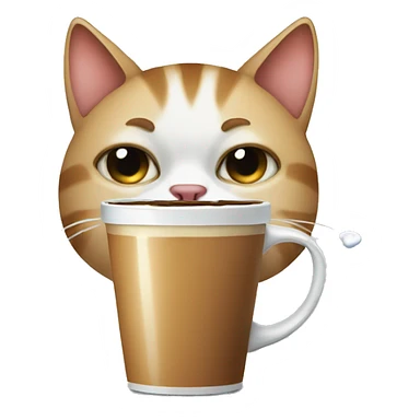 cat crying with tear and drinking coffee sticker