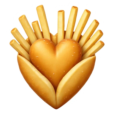 French fries in heart shape sticker