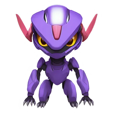 a Genesect-Raptor-Fakémon—hybrid with a futuristic visor-helmet full body sticker