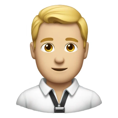 a white man holding the collar of his shirt sticker