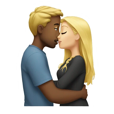 Guy kissing a blond girl  sticker