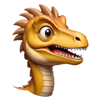 Cinematic Comical jurassic park Velociraptor Portrait Emoji, Head tilted dramatically with an exaggeratedly shocked expression, featuring a sleek, agile form with wide, comically expressive eyes and a quirky, animated snout that brings out its playful side, Simplified yet hilariously expressive features, highly detailed, glowing with a slightly sassy prehistoric glow, high shine, dramatic yet playful, stylized with an air of cheeky dinosaur mischief, soft glowing outline, capturing the essence of a meme-worthy jurassic park Velociraptor that looks ready to side-eye its way into viral fame! sticker