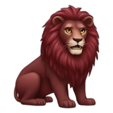 Maroon lion sticker