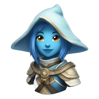 blue-skinned female miqo'te mage sticker