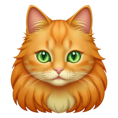 Long haired light orange cat with green eyes sticker
