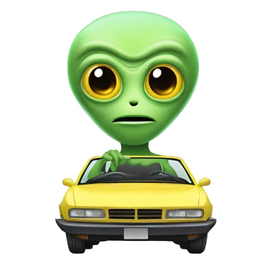 alien dans une voiture sticker