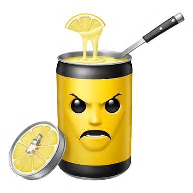 fai una lattina gialla e con un limone al centro rappresentando il estathe' limone lattina sticker