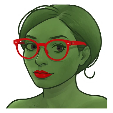 Dentist with red glasses woman  sticker