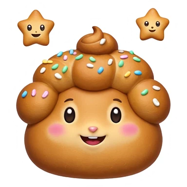 happy star shape bun sticker