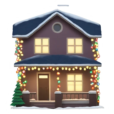House with Christmas lights sticker