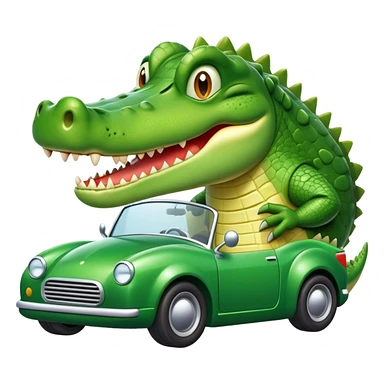 Crocodile with car sticker